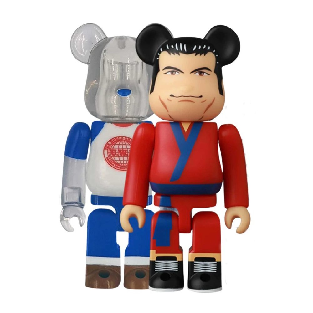 Bearbrick Series 44 Artist Wrestler Antonio Inoki and UWF Medicom 100% Set of 2